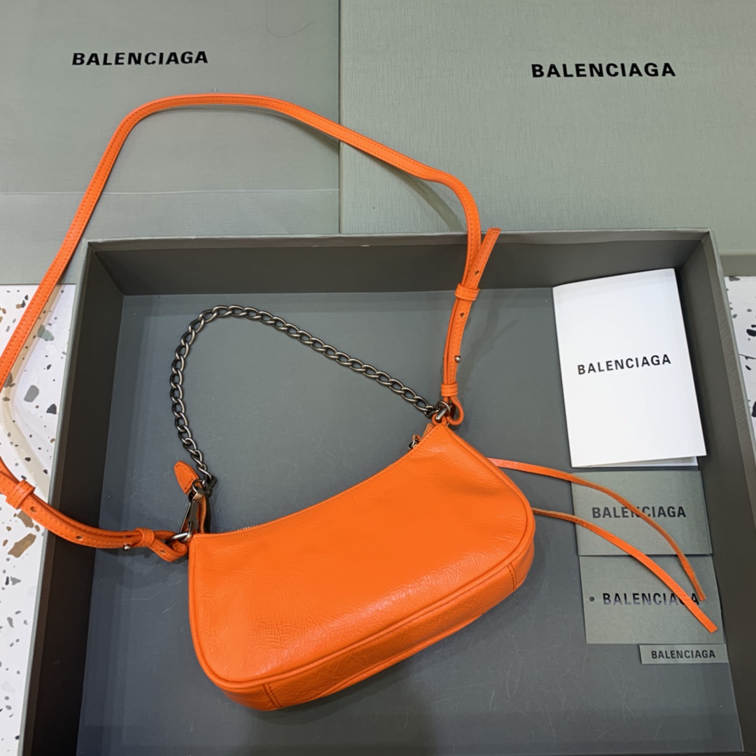 Balenciaga Le Cagole Mini Bag With Chain Shoulder Bag Orange